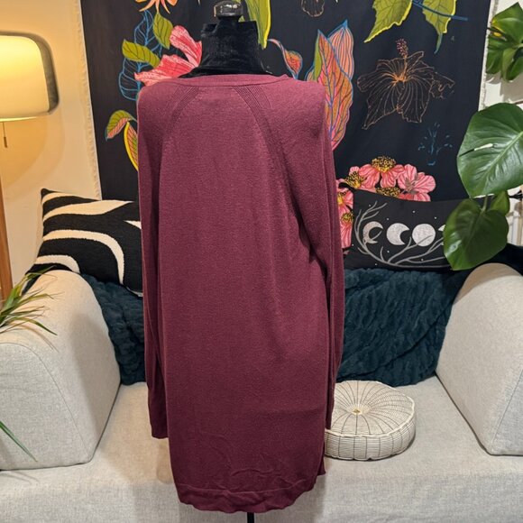 MOSSIMO Open Cardigan Sweater with Pockets, Cranberry, XXL - Picture 7 of 14